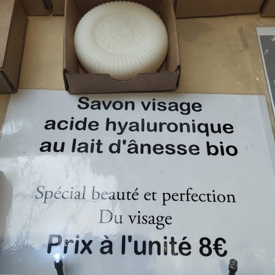 Savon au lait d'ânesse bio et acide hyaluronique